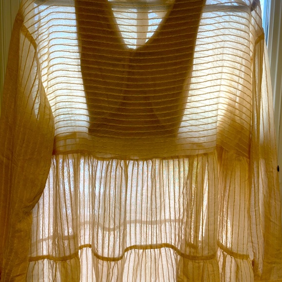 Long Sleeve Button Chiffon Flannel Dress - Picture 5 of 5